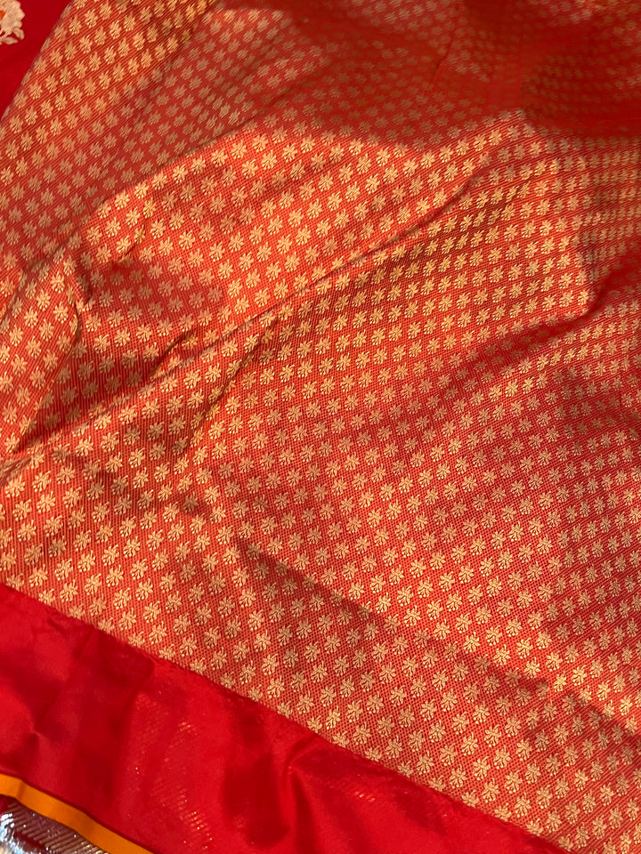 Red Kadhua Banarasi Handloom Katan Silk Saree