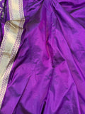 Deep Purple Pure Banarasi Handloom Katan Silk Saree - Aura Benaras
