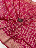 Rani Pink Banarasi Handloom Pure Katan Silk Saree - Aura Benaras