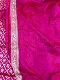 Rani Pink Banarasi Handloom Pure Katan Silk Saree - Aura Benaras