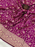 Magenta Pure Banarasi Handloom Katan Silk Saree - Aura Benaras