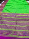 Green Banarasi Handloom Art Silk Saree - Aura Benaras
