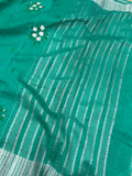 Green Banarasi Handloom Art Cotton Silk Saree - Aura Benaras