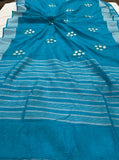 Blue Banarasi Handloom Art Cotton Silk Saree - Aura Benaras