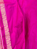 Rani Pink Jaal Pure Banarasi Handlloom Katan Silk Saree