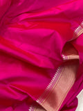 Hot Pink Banarasi Handloom Katan Silk Saree - Aura Benaras