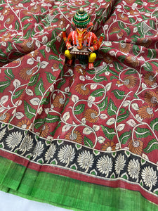 Handloom Art Cotton Printed Saree - Aura Benaras