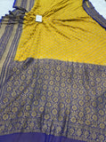 Yellow Banarasi Handloom Pure Georgette Saree - Aura Benaras