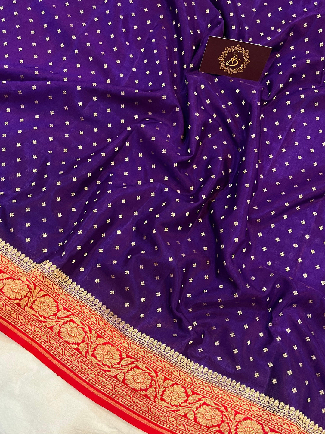 Purple Pure Banarasi Khaddi Crepe Silk Saree - Aura Benaras