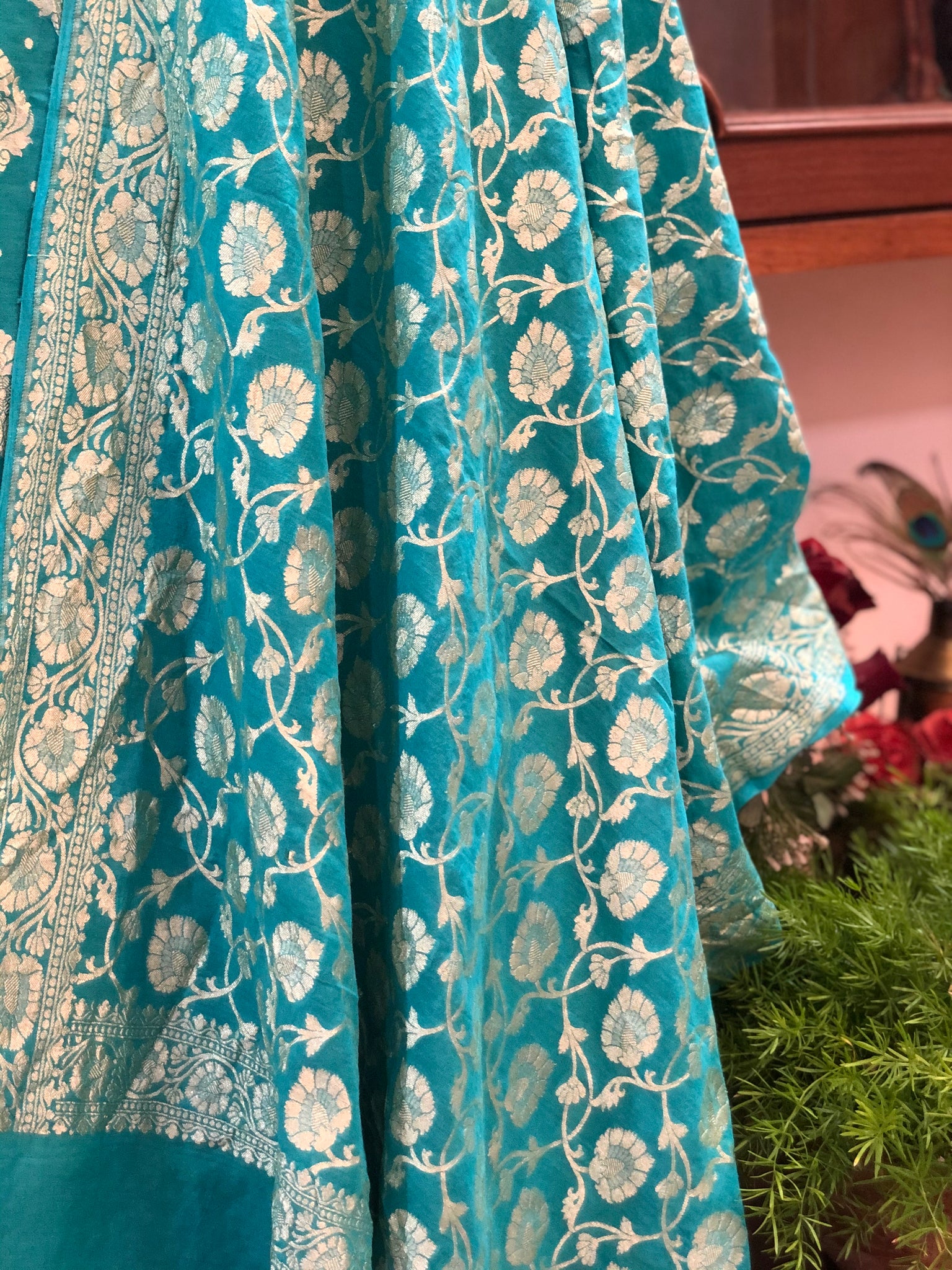 Hand Brush Pure Khaddi Georgette Chiffon Banarasi Suit – Mohsin Textiles