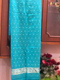 Aqua Green Banarasi Khaddi Georgette Suit