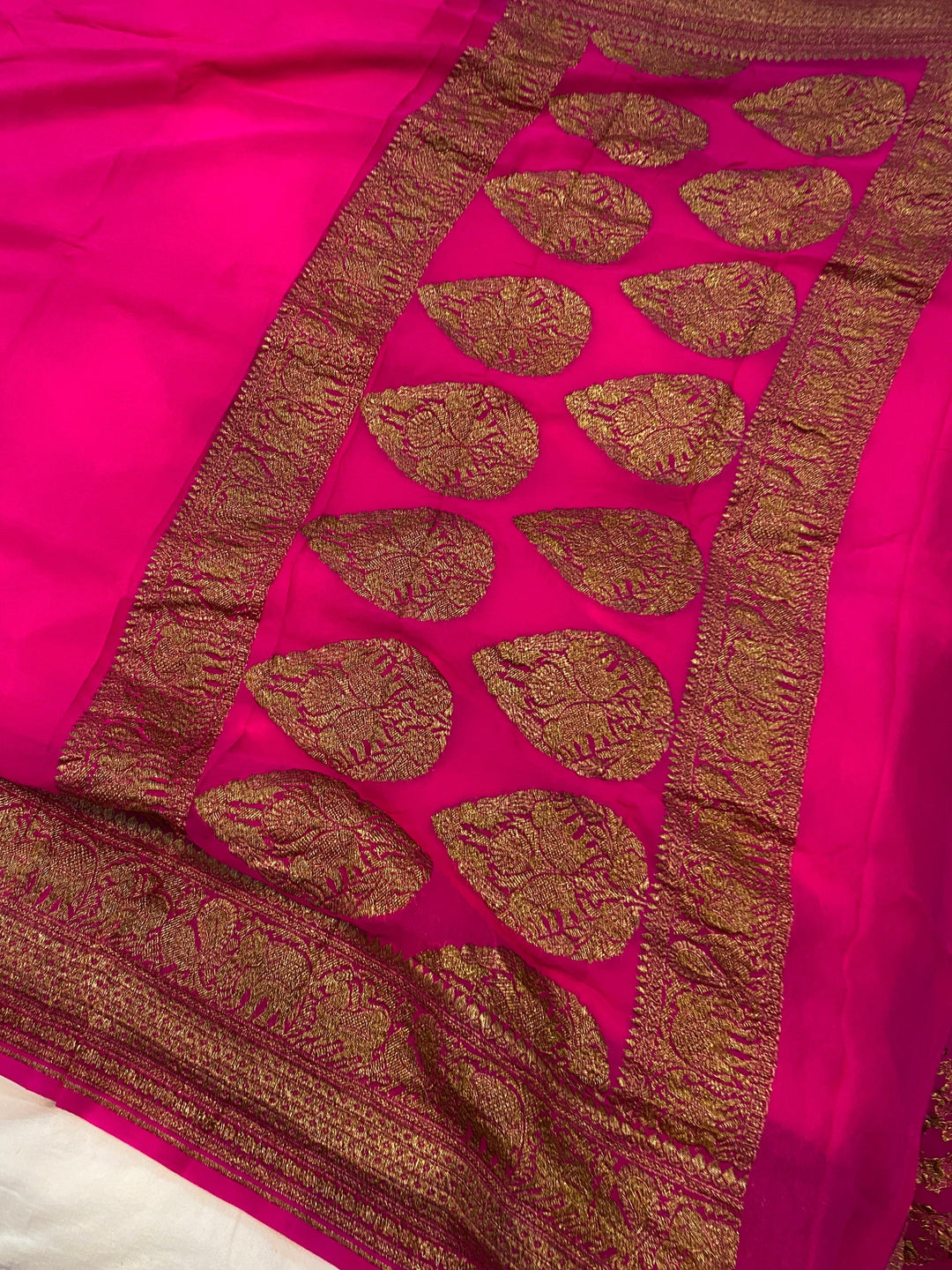 Pink Pure Banarasi Handloom Khaddi Georgette Saree - Aura Benaras