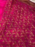Pink Pure Banarasi Handloom Khaddi Georgette Saree - Aura Benaras
