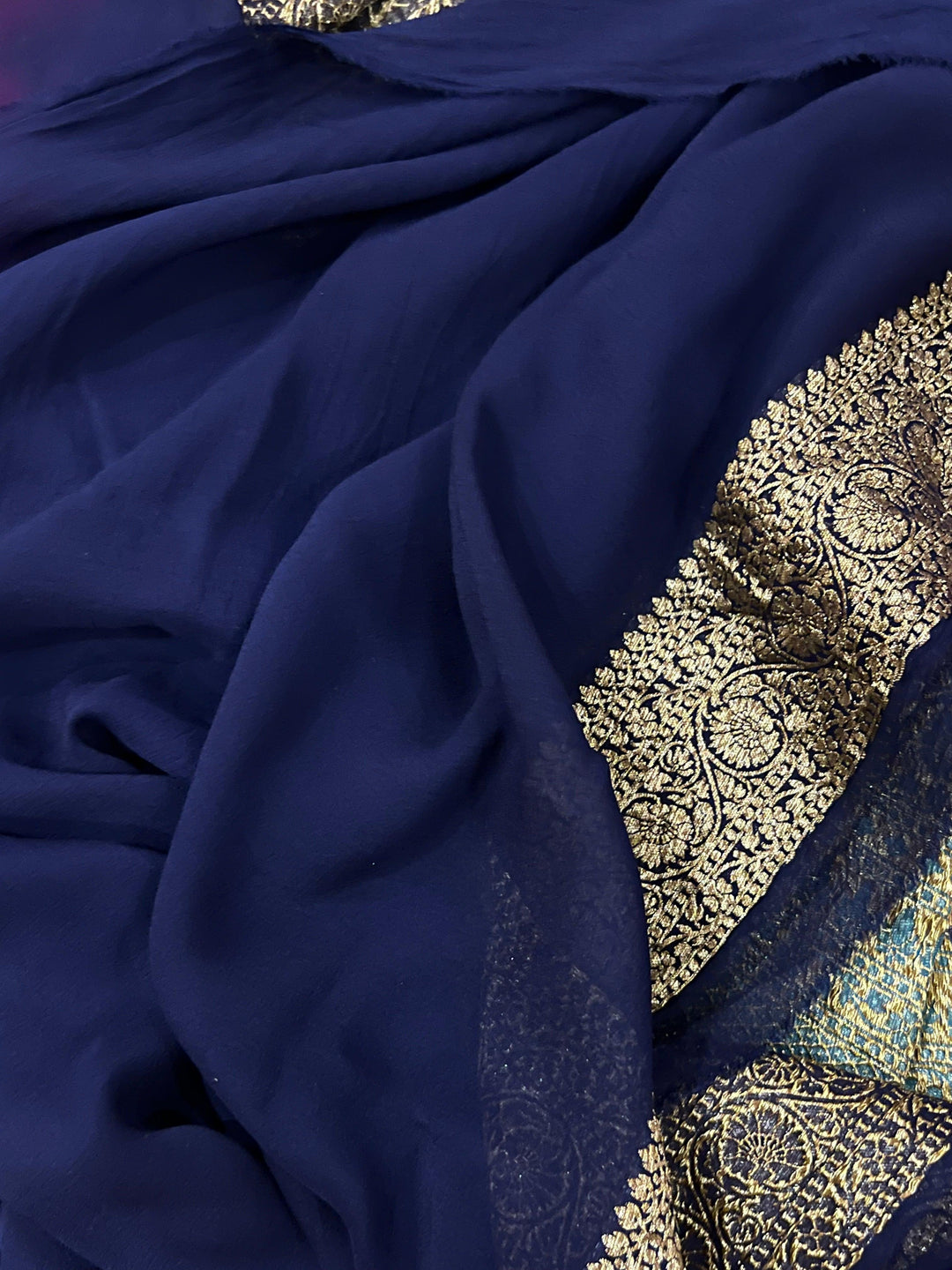 Rani Pink Pure Banarasi Khaddi Georgette Saree - Aura Benaras