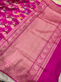 Pink Kadwa Jaal Pure Banarasi Handloom Katan Silk Saree - Aura Benaras