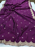 Jamuni Purple Pure Banarasi Handloom Katan Silk Saree - Aura Benaras