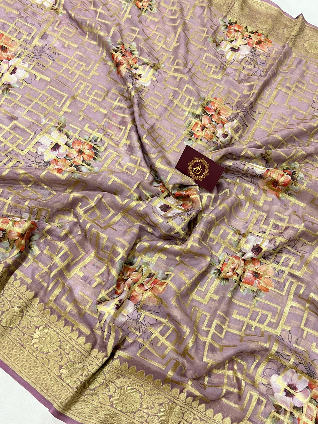 Teal Banarasi Handloom Pure Georgette Saree - Aura Benaras