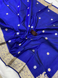 Royal Blue Sona Roopa Banarasi Handloom Katan Silk Saree - Aura Benaras