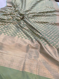 Pista Green Banarasi Handloom Katan Silk Saree