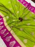 Green Pure Banarasi Handloom Katan Silk Saree - Aura Benaras