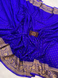 Royal Blue Banarasi Pure Khaddi Georgette Saree - Aura Benaras