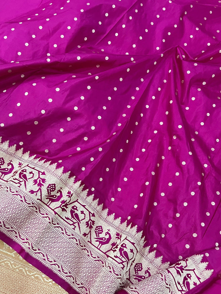 Yellowish Golden Pure Banarasi Handloom Katan Silk Saree - Aura Benaras