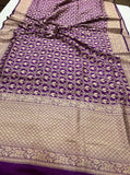 Purple Pure Banarasi Handloom Katan Silk Saree - Aura Benaras