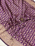 Purple Pure Banarasi Handloom Katan Silk Saree - Aura Benaras