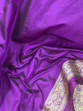 Purple Pure Banarasi Handloom Katan Silk Saree - Aura Benaras