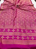 Rani Pink Pure Banarasi Handloom Katan Silk Saree - Aura Benaras