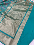 Blue Banarasi Handloom Soft Silk Saree - Aura Benaras