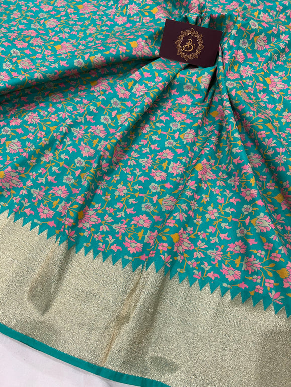 Blue Banarasi Handloom Soft Silk Saree - Aura Benaras