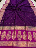 Purple Pure Banarasi Handloom Katan Silk Saree
