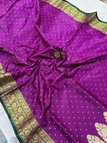 Purple Banarasi Handloom Soft Silk Saree - Aura Benaras