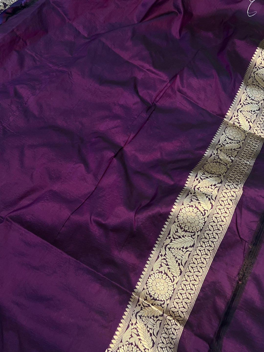 Wine Pure Banarasi Handloom Katan Silk Saree - Aura Benaras