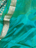 Sea Green Pure Banarasi Handloom Katan Silk Saree - Aura Benaras