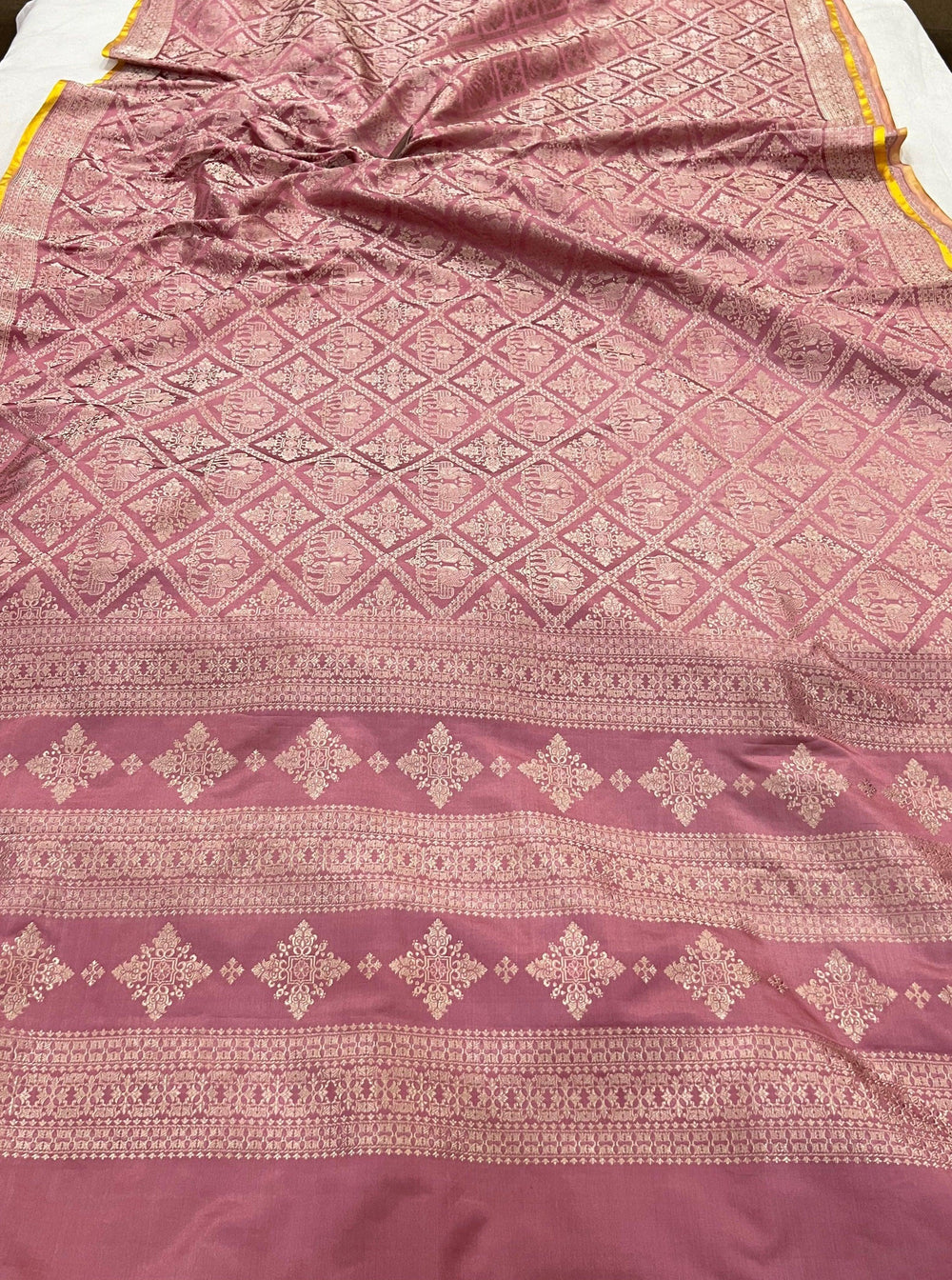 Pastel Pink Pure Banarasi Handloom Katan Silk Saree - Aura Benaras