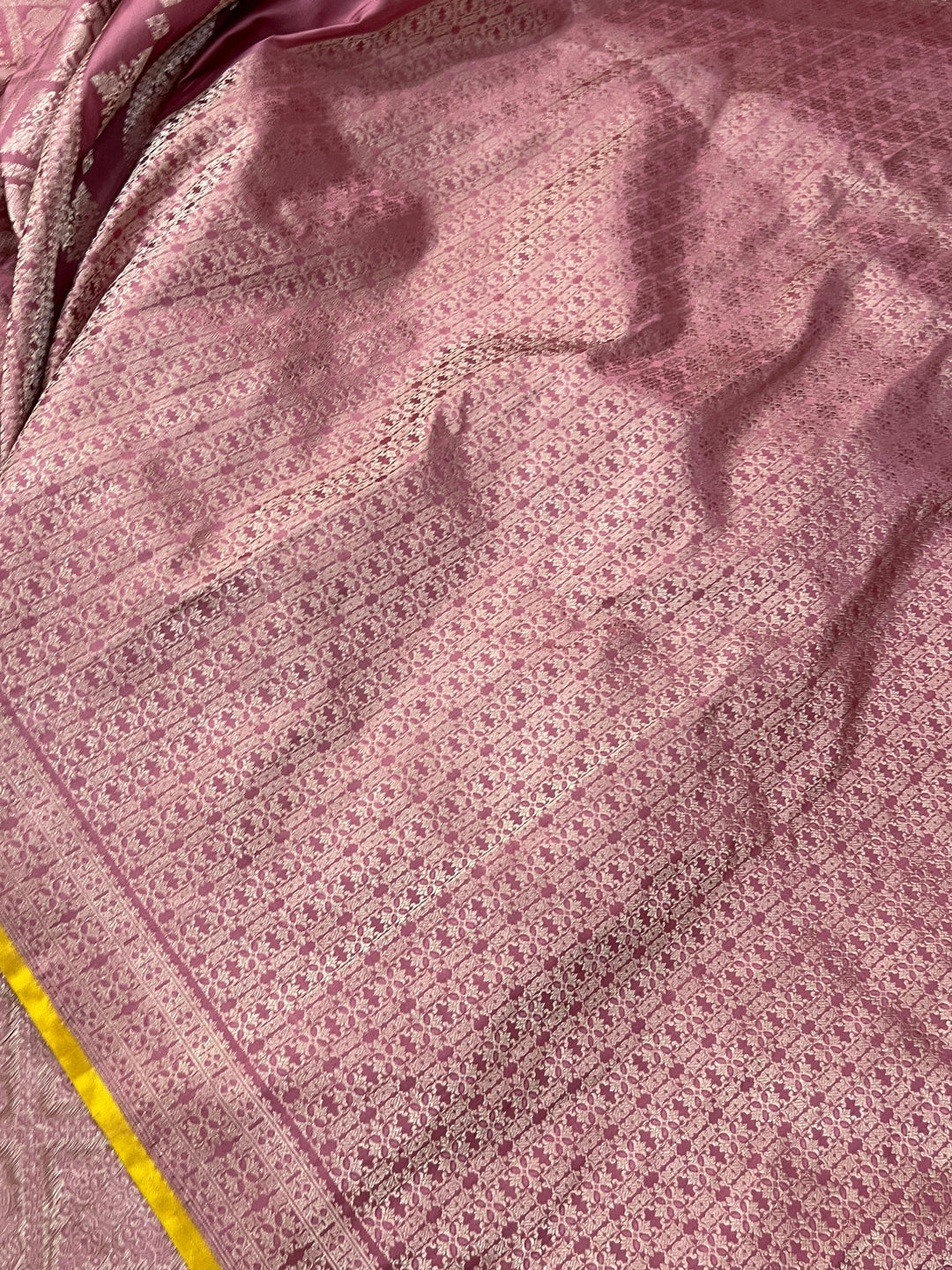 Pastel Pink Pure Banarasi Handloom Katan Satin Silk Saree