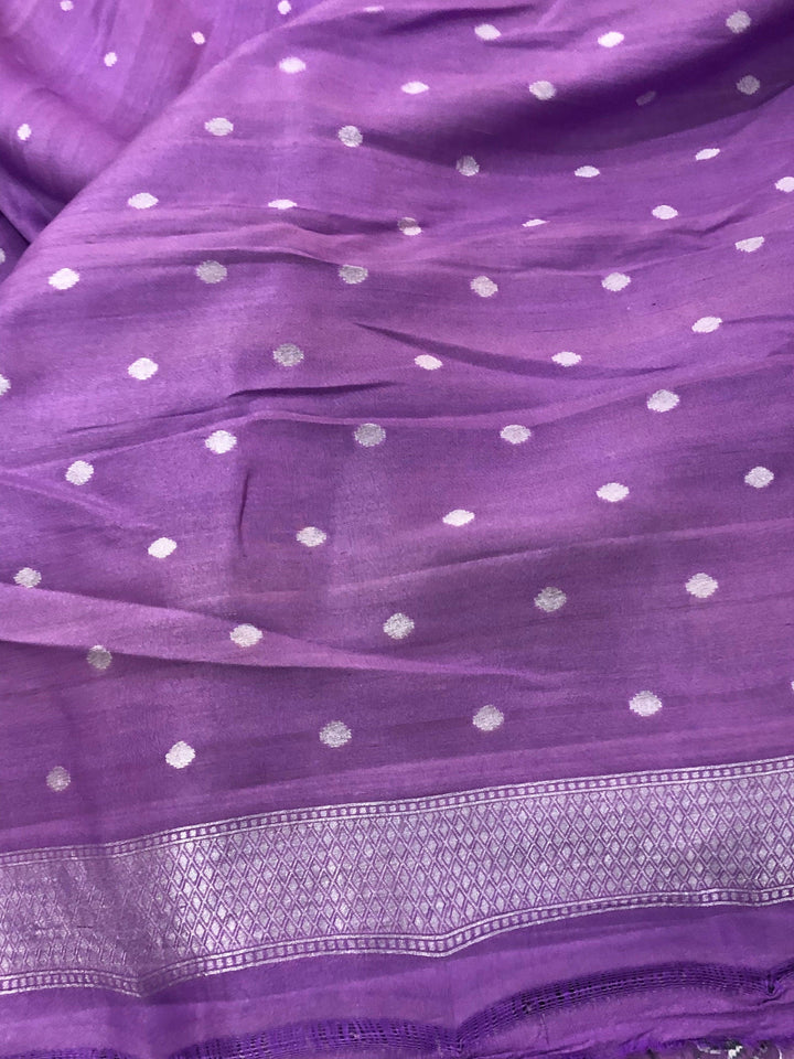 Purple Pure Banarasi Khaddi Georgette Saree - Aura Benaras