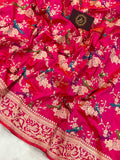 Orangish Pink Kadwa Pure Banarasi Handloom Katan Silk Saree - Aura Benaras