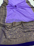 Lilac Pure Banarasi Khaddi Georgette Saree - Aura Benaras