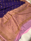 Purple Banarasi Khaddi Georgette Saree