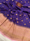 Purple Banarasi Khaddi Georgette Saree