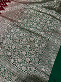 Maroon Banarasi Handloom Soft Silk Saree - Aura Benaras