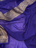 Lilac Pure Banarasi Khaddi Georgette Saree - Aura Benaras
