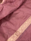 Mauve Pure Banarasi Handloom Katan Silk Saree - Aura Benaras