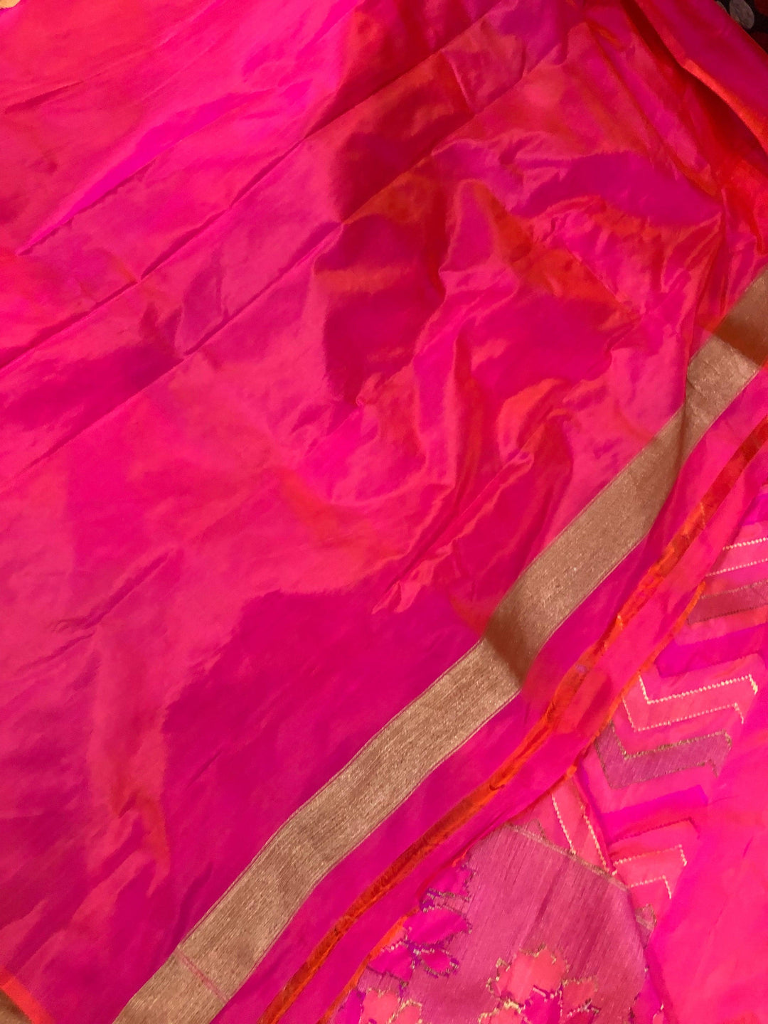 Pink Pure Banarasi Handloom Katan Silk Saree - Aura Benaras