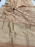 Pastel Rose Pure Banarasi Handloom Katan Silk Saree - Aura Benaras