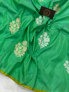 Sea green Pure Banarasi Handloom Katan Silk Saree
