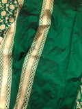 Green Pure Banarasi Handloom Katan Silk Saree - Aura Benaras